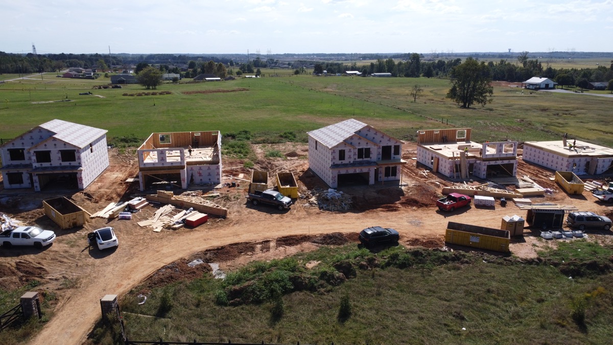 Maverick Homes community under construction - aerial view